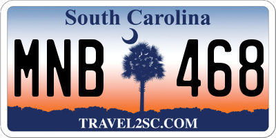 SC license plate MNB468