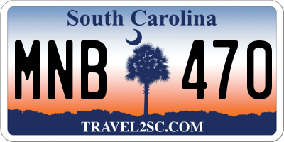 SC license plate MNB470