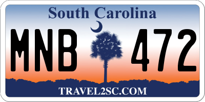 SC license plate MNB472