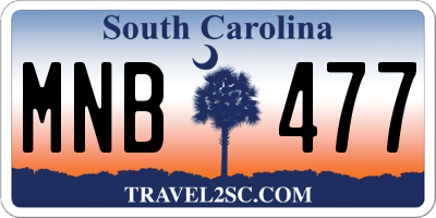 SC license plate MNB477