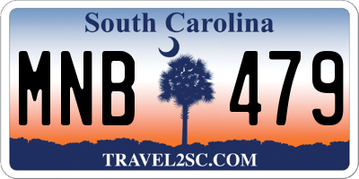 SC license plate MNB479