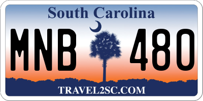 SC license plate MNB480
