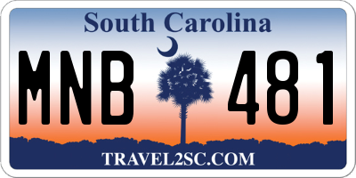 SC license plate MNB481