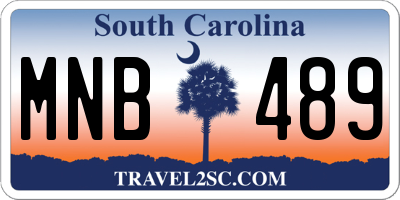 SC license plate MNB489