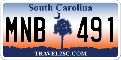 SC license plate MNB491