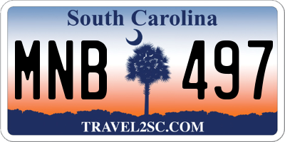 SC license plate MNB497