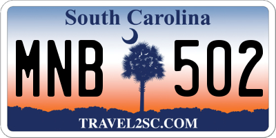 SC license plate MNB502