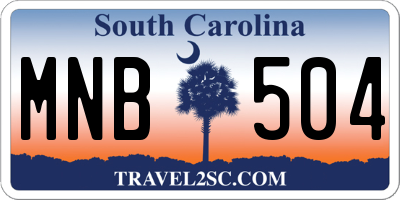 SC license plate MNB504