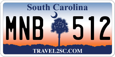 SC license plate MNB512