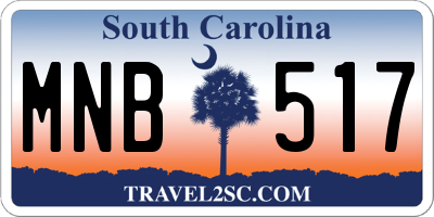 SC license plate MNB517