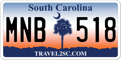 SC license plate MNB518