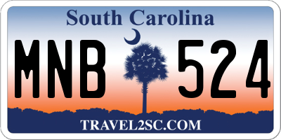 SC license plate MNB524