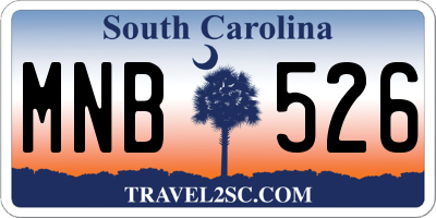 SC license plate MNB526