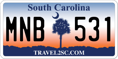 SC license plate MNB531