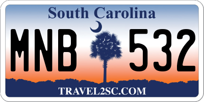 SC license plate MNB532