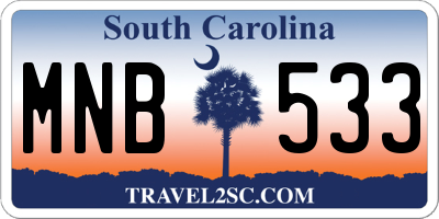SC license plate MNB533