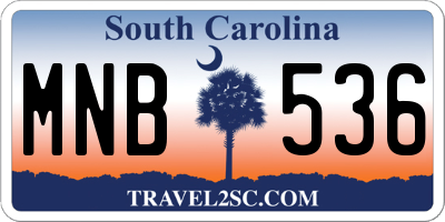 SC license plate MNB536