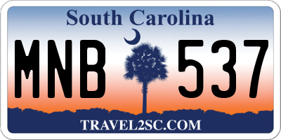 SC license plate MNB537