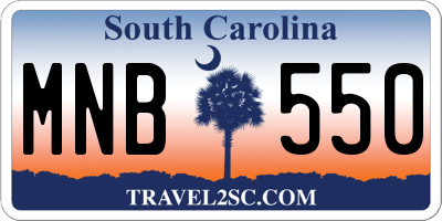 SC license plate MNB550