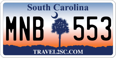 SC license plate MNB553