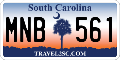 SC license plate MNB561