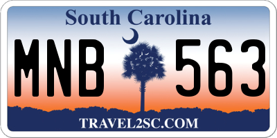 SC license plate MNB563