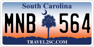 SC license plate MNB564