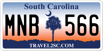 SC license plate MNB566