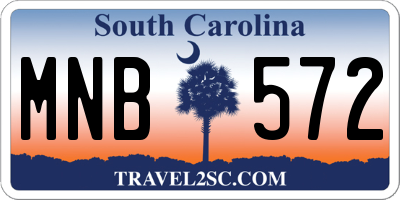 SC license plate MNB572