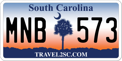 SC license plate MNB573
