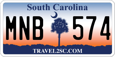 SC license plate MNB574