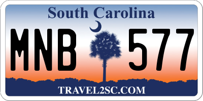 SC license plate MNB577