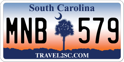 SC license plate MNB579