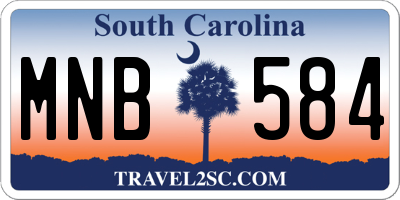 SC license plate MNB584