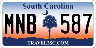 SC license plate MNB587