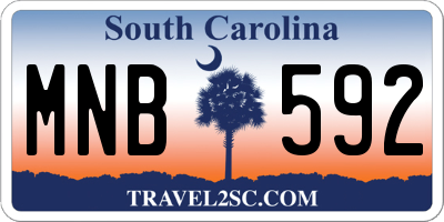 SC license plate MNB592