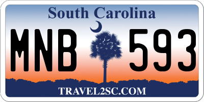 SC license plate MNB593