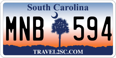 SC license plate MNB594
