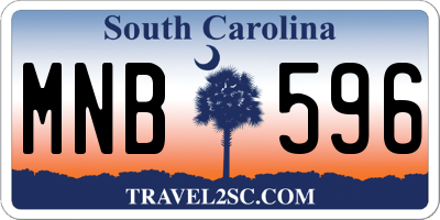 SC license plate MNB596