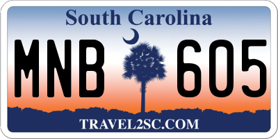 SC license plate MNB605