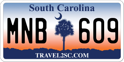 SC license plate MNB609