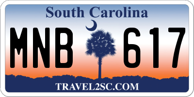 SC license plate MNB617