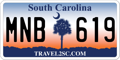 SC license plate MNB619