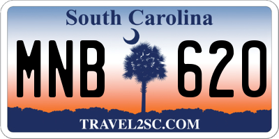 SC license plate MNB620