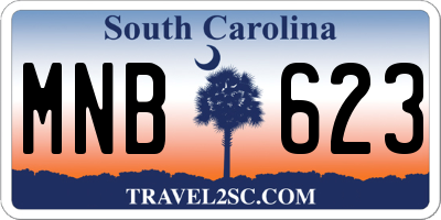 SC license plate MNB623