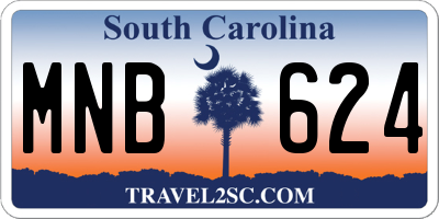 SC license plate MNB624