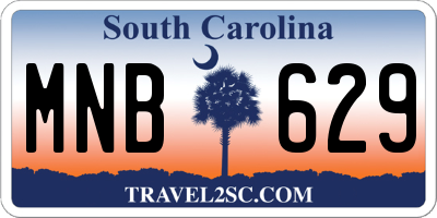 SC license plate MNB629