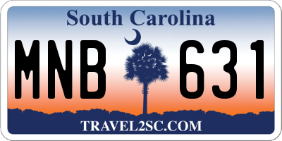 SC license plate MNB631