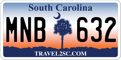 SC license plate MNB632