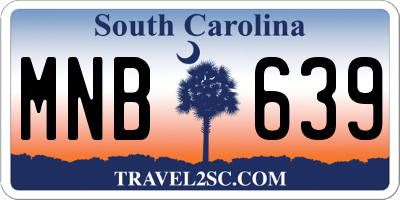SC license plate MNB639